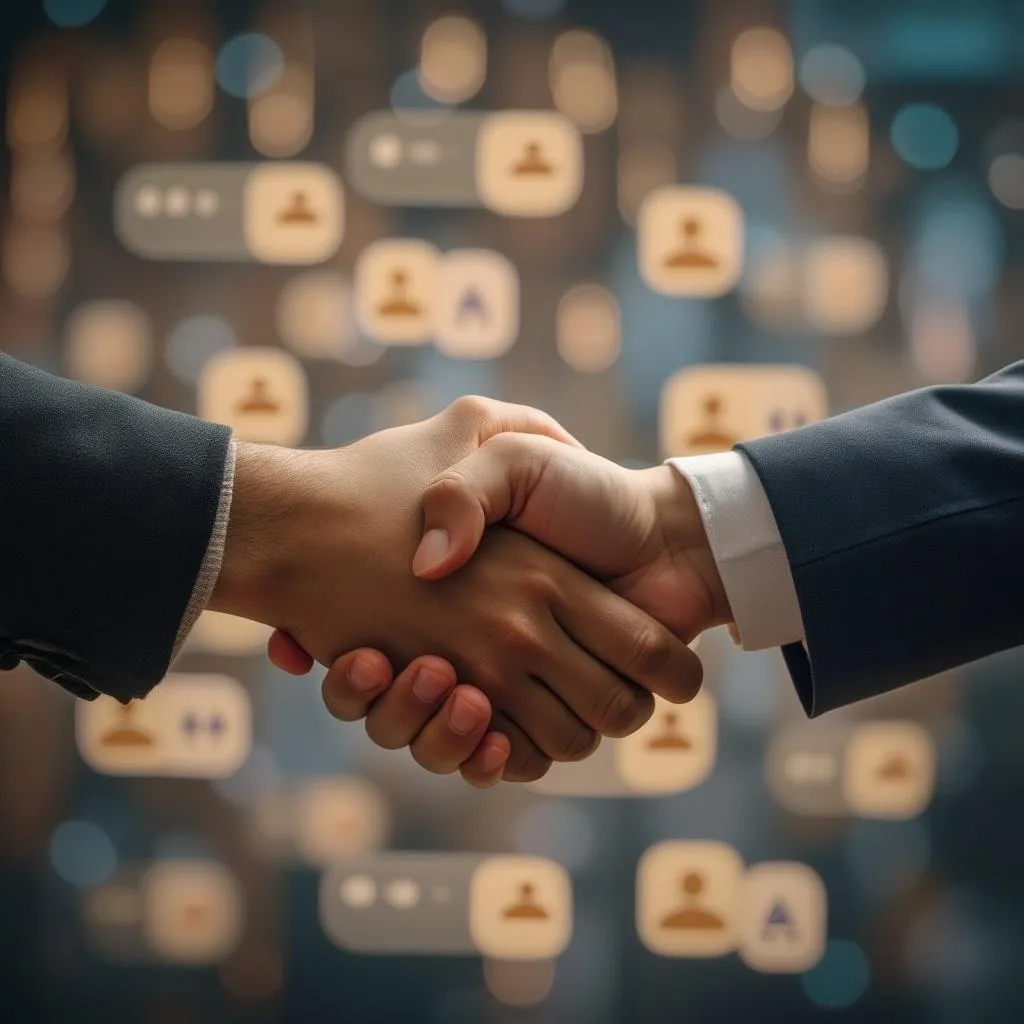 Hands shaking, signifying trust and positive references